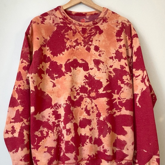 Tie Dye Womans Red Crewneck Sweater Size Small - Picture 10 of 14